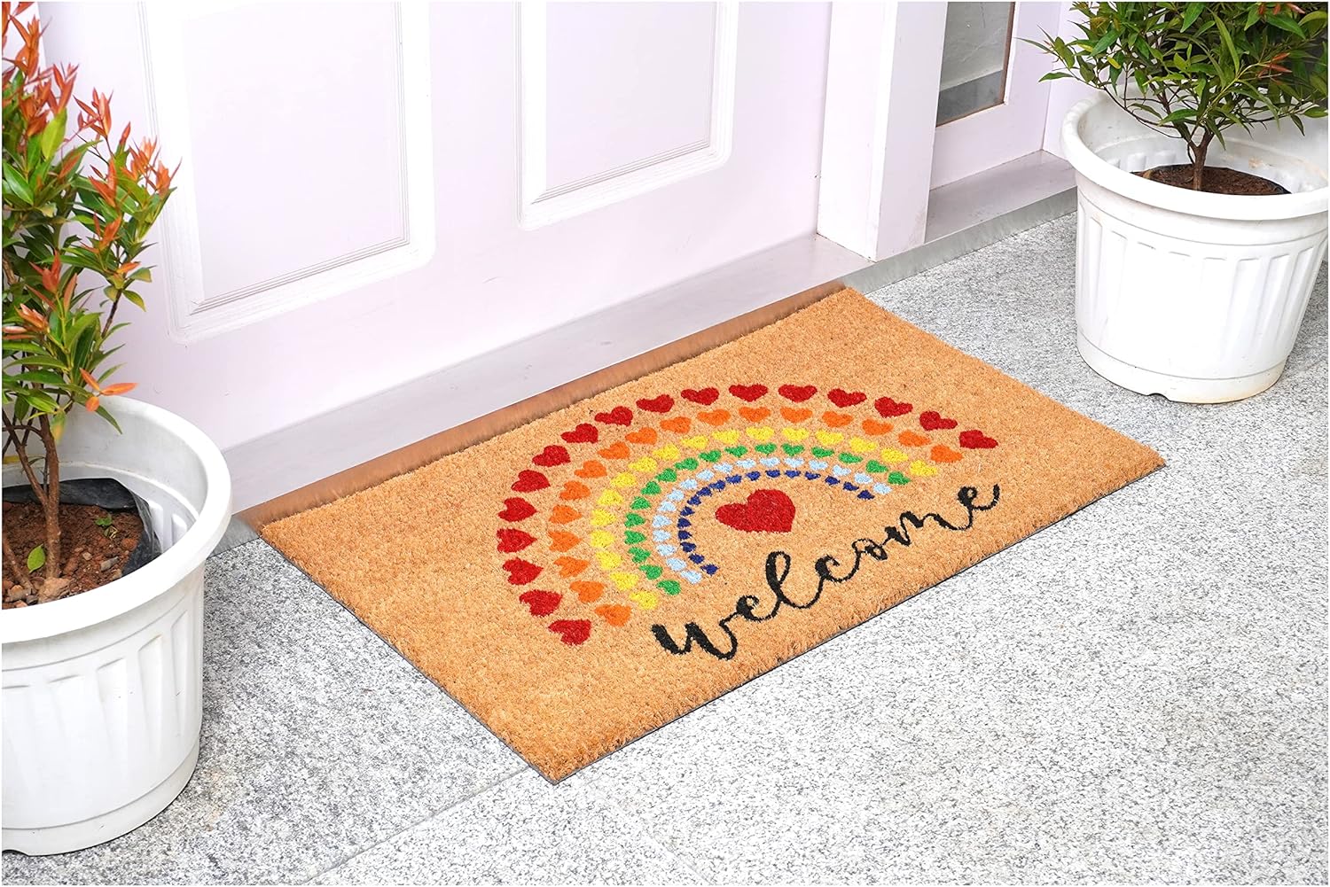 Calloway Mills Rainbow Heart Doormat