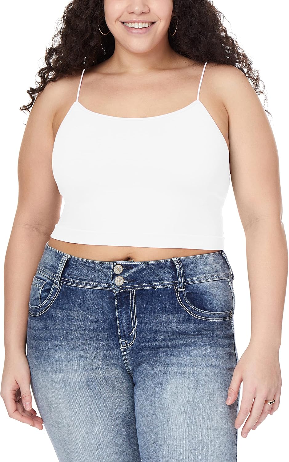 WallFlower Women's Carson Insta Smooth Seamless Shelf Bra Camisole 2-Pack (Standard and Plus)