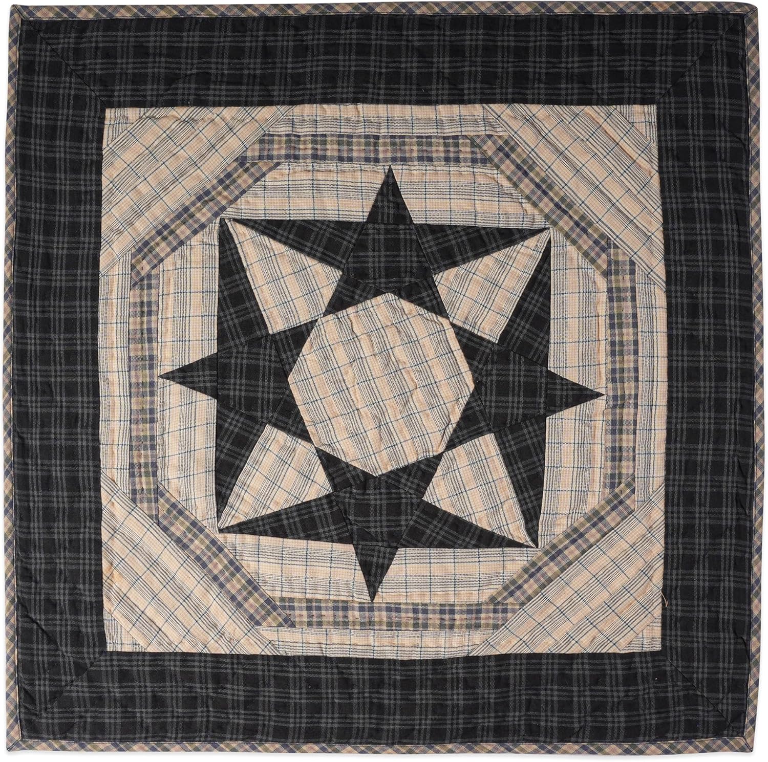 Galaxy Star Hand Quilted 19 inches by 19 inches 100% Cotton Wall Hanging, Block Quilt, Table Topper Quilt, Rod Pocket Quilt