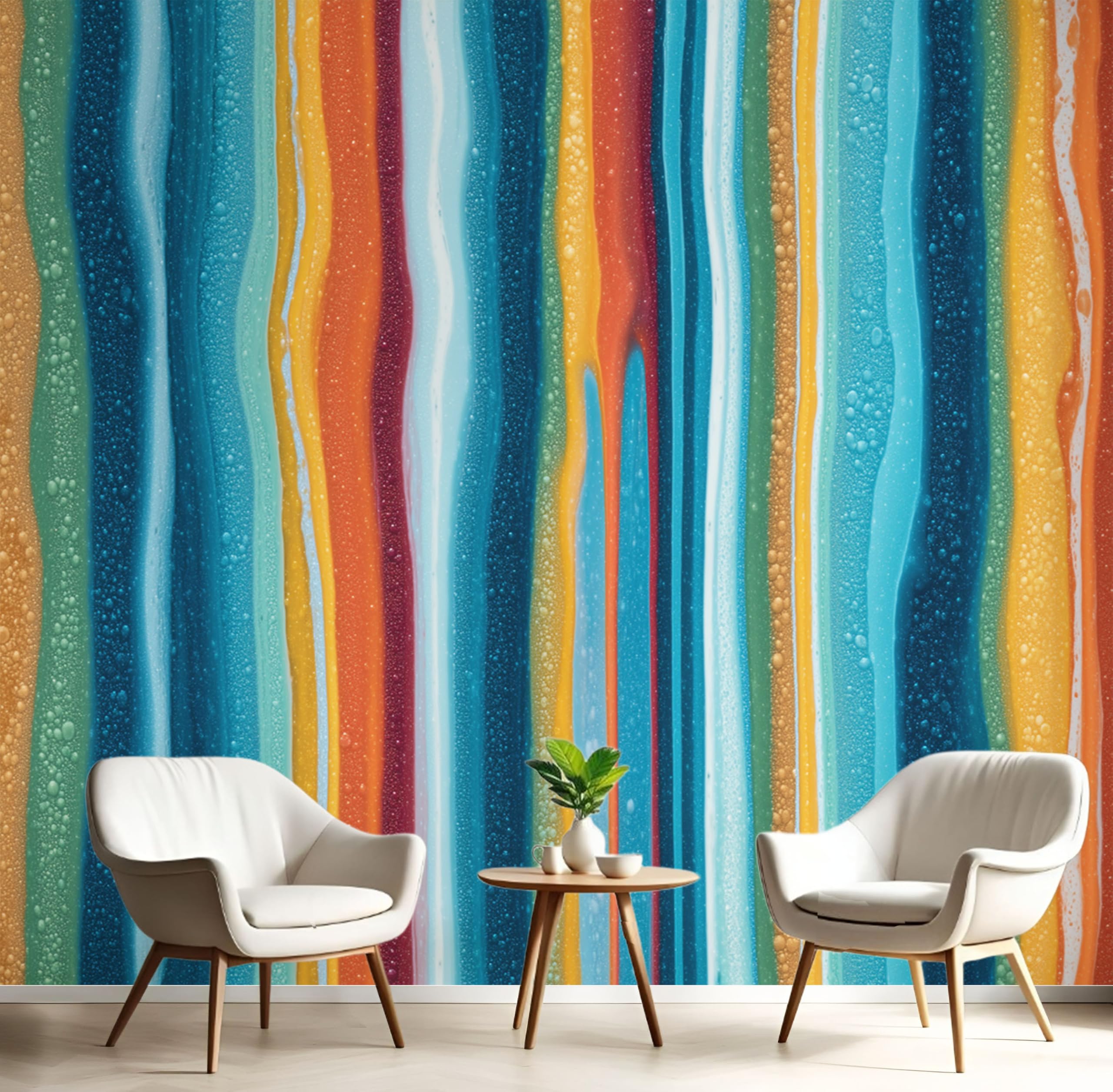 Papier peint géométrique turquoise décoration murale 3D de salon