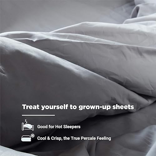 Miniatura 5 de Fabdreams - Juego de sábanas de algodón 100% orgánico, tejido de percal, 4 piezas, 300 hilos, certificado GOTS, transpirable, fresco, acabado de