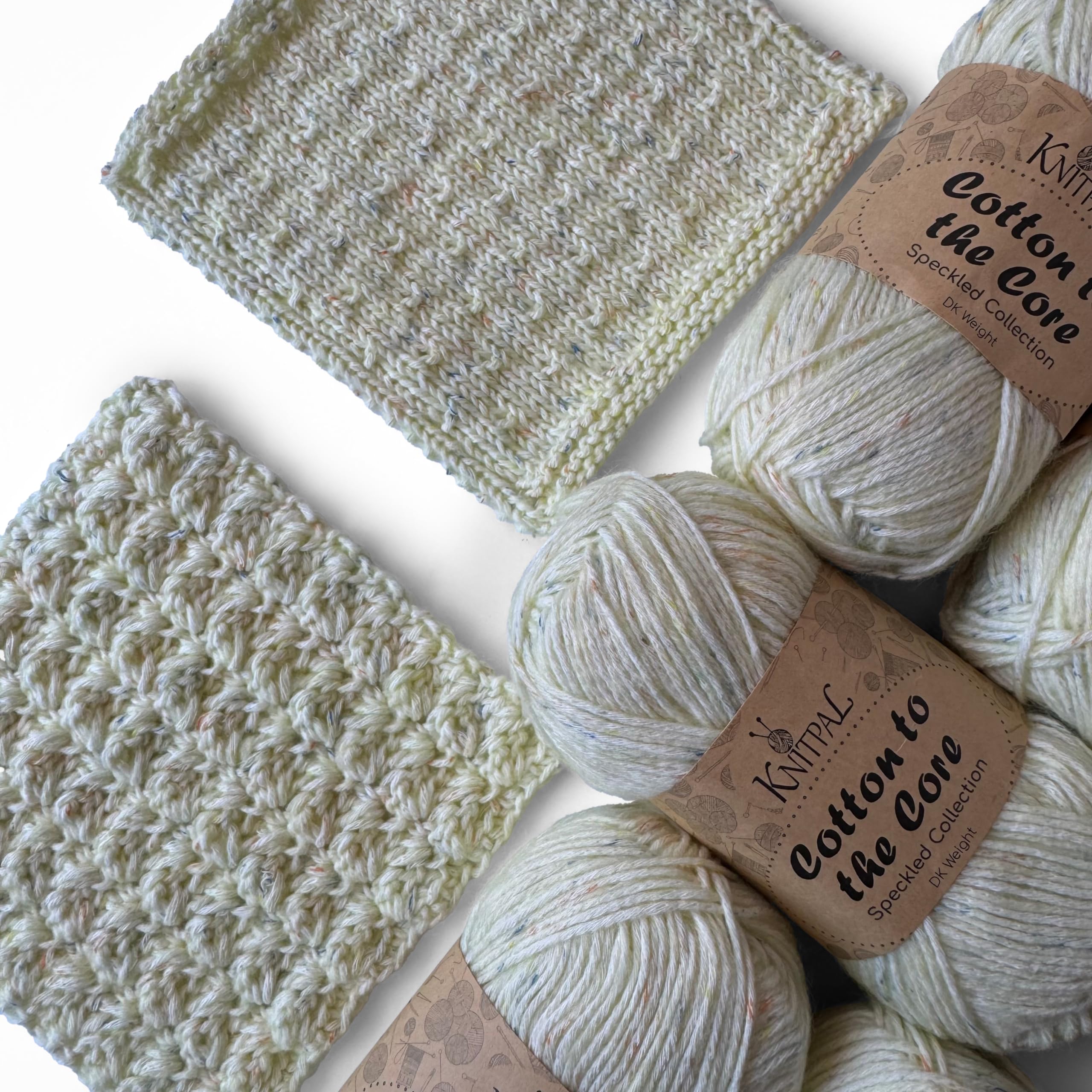 Cotton to The Core Speckled Soft Baby Yarn for Crocheting, 6-Pack (810Yds / 300G), Free Patterns - Size 3 DK Light Worsted Weight Cotton Yarn for Knitting - Frosted Lemon