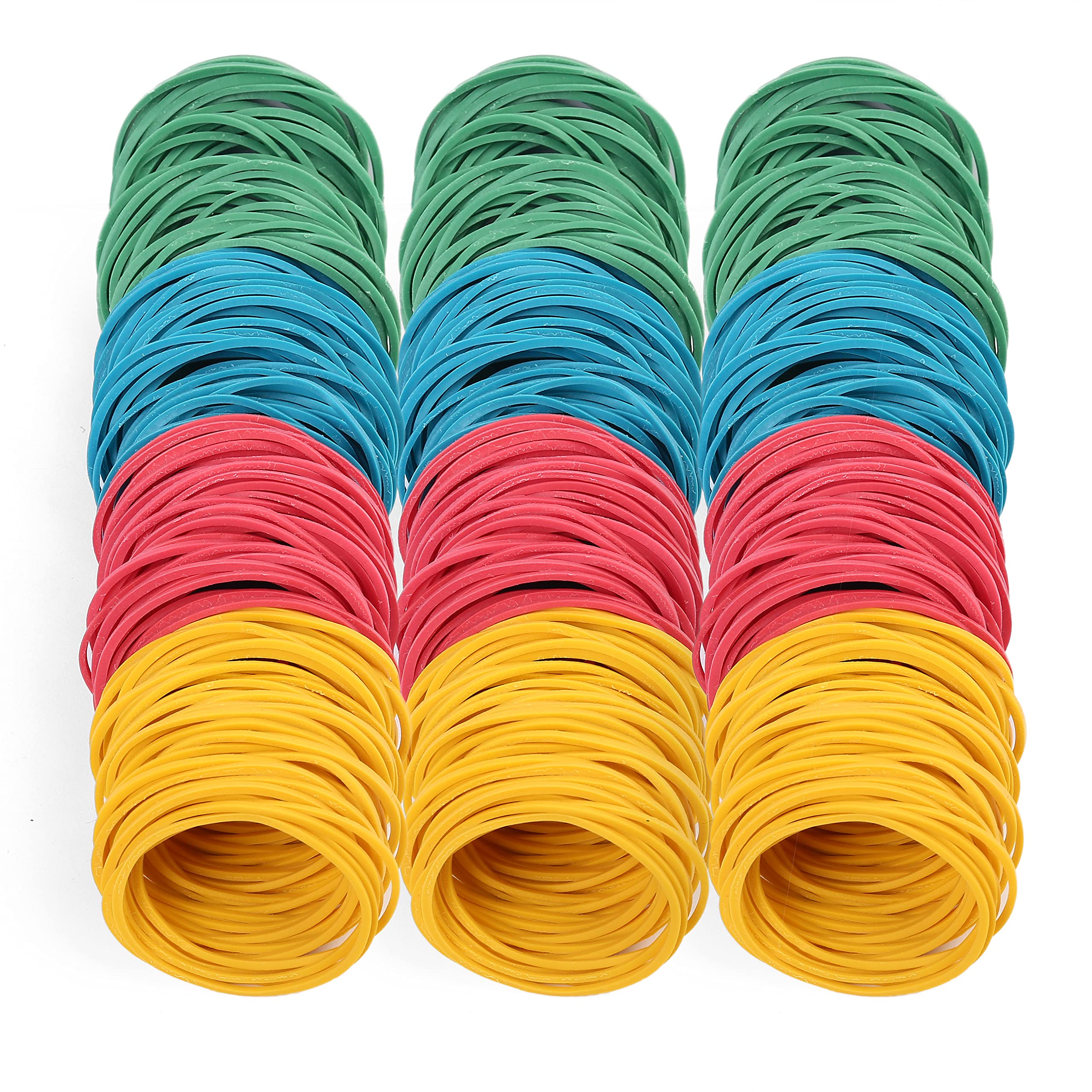 LotFancy Rubber Bands, 600PCS Size 16 (2 1/2" x 1/16") Elastic Durable Colored Rubber Bands for Office Supplies, Tie Dye