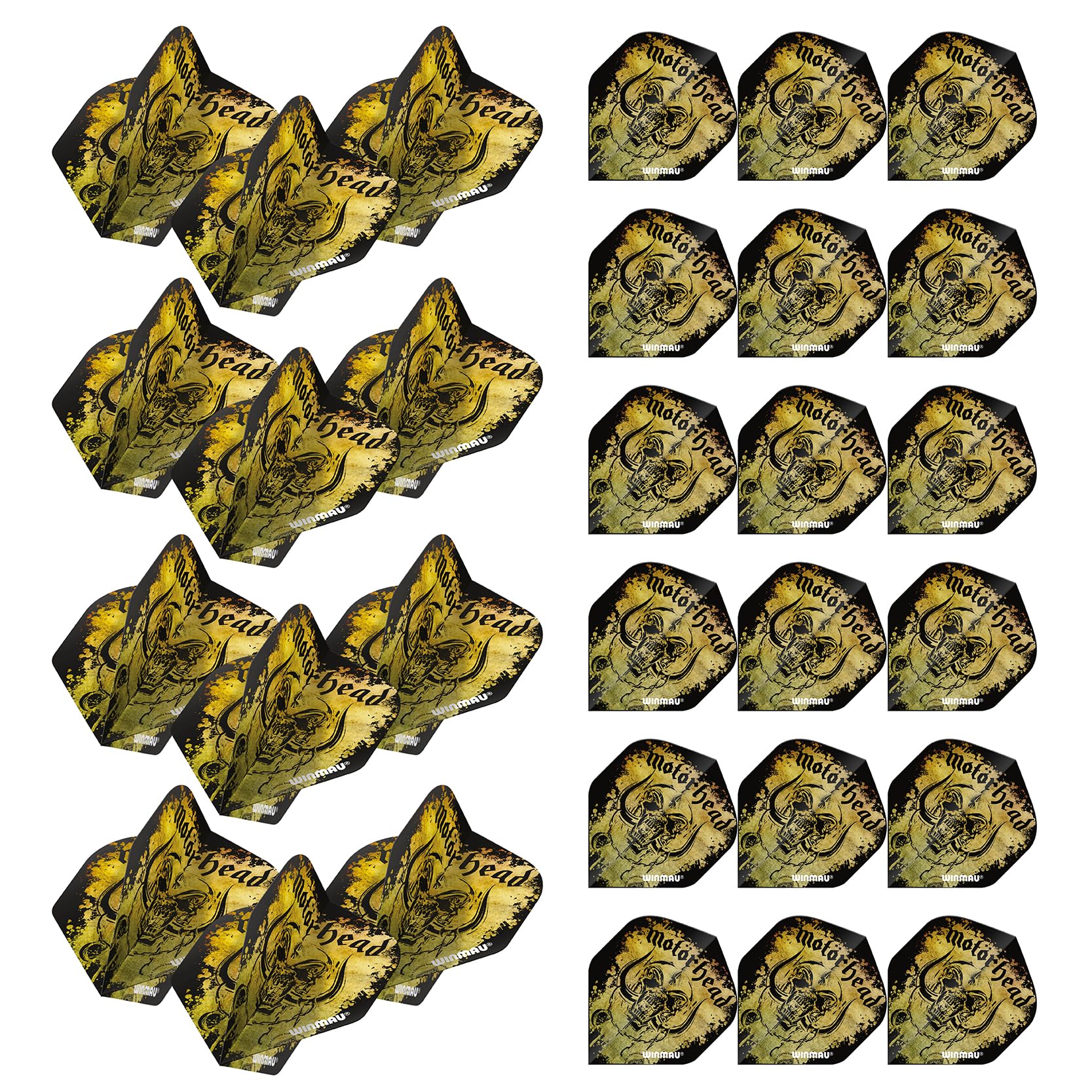 WINMAU Rock Legends Dart Flights - 10 Sets Per Pack (Total 30 Dart Flights) Available in Varying Designs (Motorhead, Acid Splat)