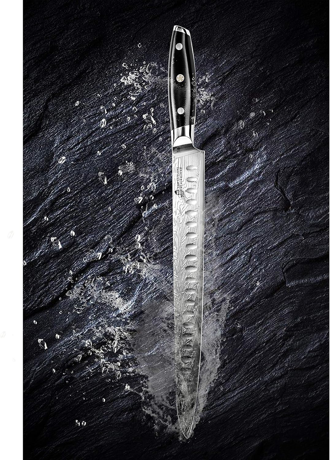 TUO Carving Knife - 12 Inch Brisket Carving Knife for Meat and Turkey - High Carbon Stainless Steel - Full Tang G10 Handle with Gift Box - Black Hawk S Series