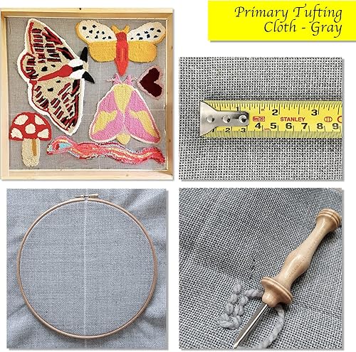 Miniatura 9 de Tela de Tufting Primaria Grande de 85" x 170" con Cuadrícula Blanca para Pistola de Tufting, Tela de Respaldo Gris para Alfombra Base, Tela Monks