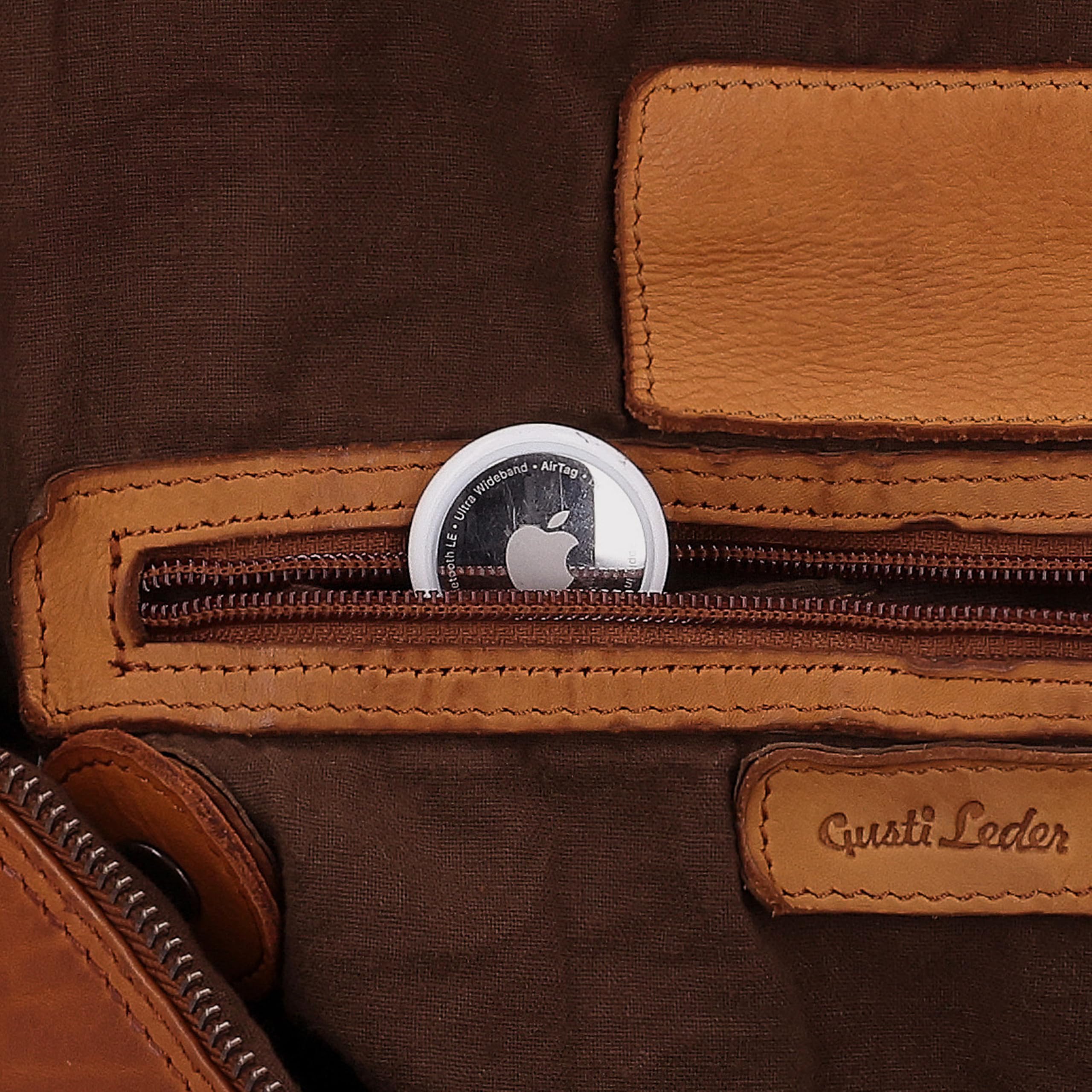 Gusti Bolsa de viaje de cuero Oliver bolsa de deporte Weekender equipaje de mano cuero, coñac, 40 x 24 x 19 cm, Retro