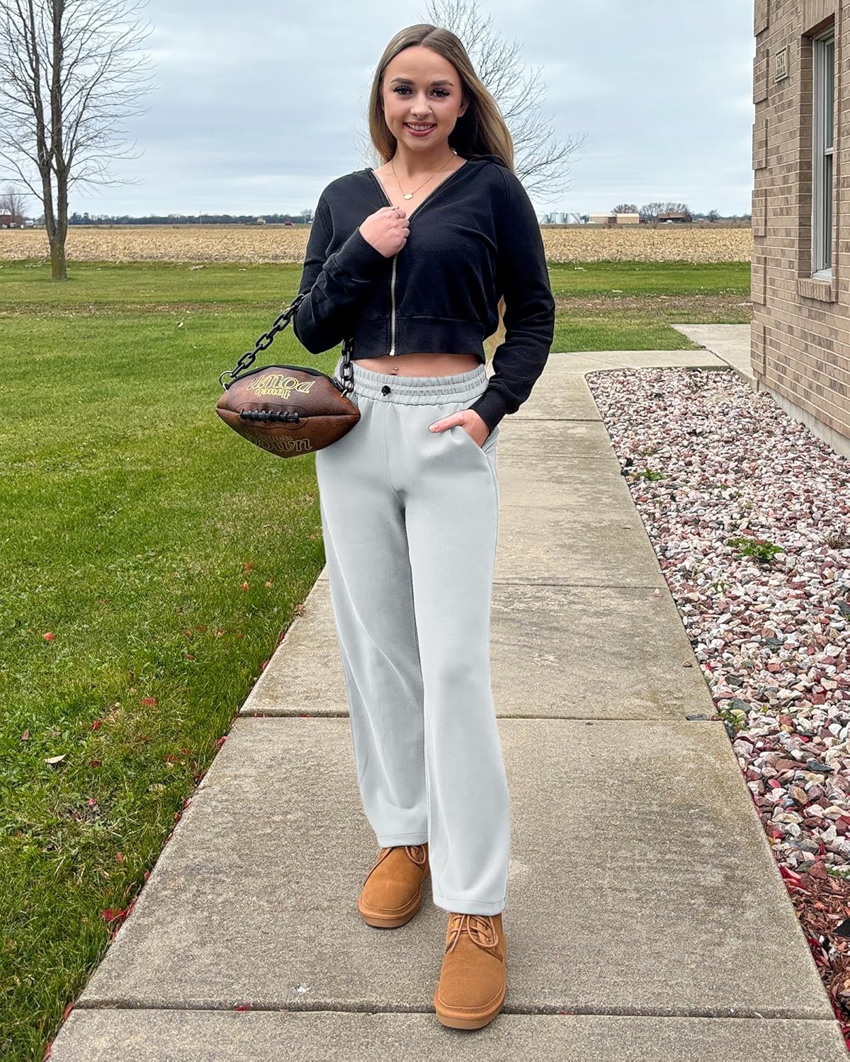 G4Free Smoofit Modal Soft Wide Leg Sweatpants Yoga Pants with Pockets Drawcord Casual Lounge Pants - Image 3