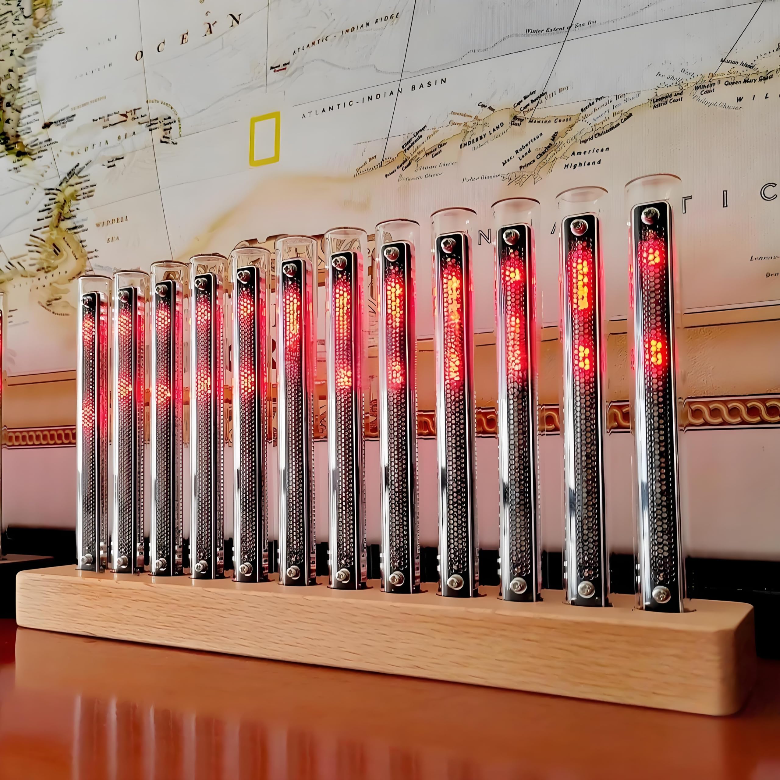 Lampa spektrum rytmu muzyki, lampa do odbioru dźwięku z 12 lampami Nixie, interfejs audio, do studia, pokoju gier