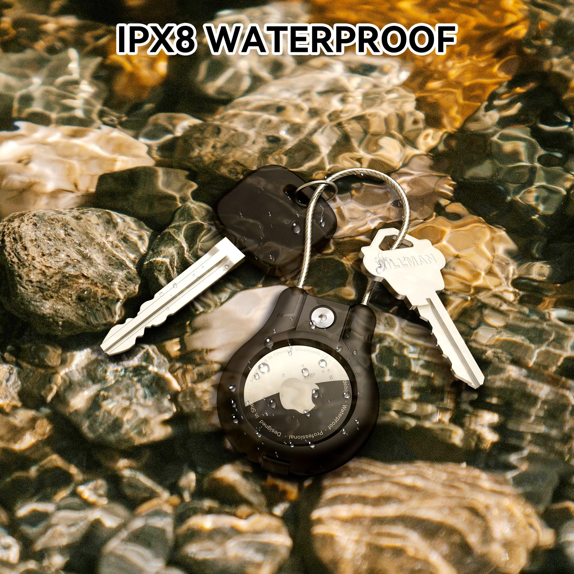 für Airtag Schlüsselanhänger 4er Pack,für Apple airtag 2 Secure Halter mit Kabel,wasserdichte Airtag 2 Generation Hülle für Gepäck,Schlüsselring,Schlüssel,Gepäckanhänger, Rucksack