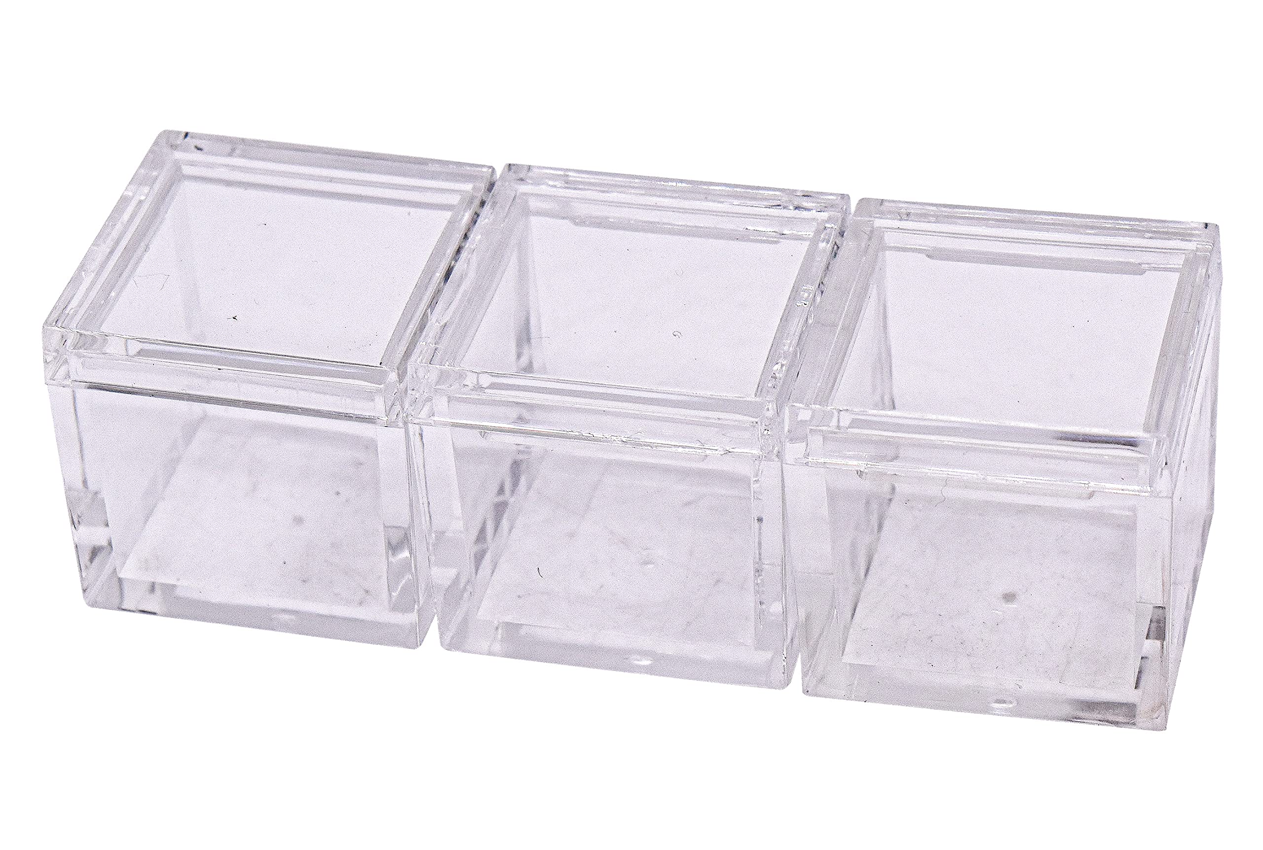 Lot de 10 plateaux en acrylique pour cubes d'éléments transparents de 25,4 mm - Support de table périodique pour collections d'éléments - Éducation scientifique