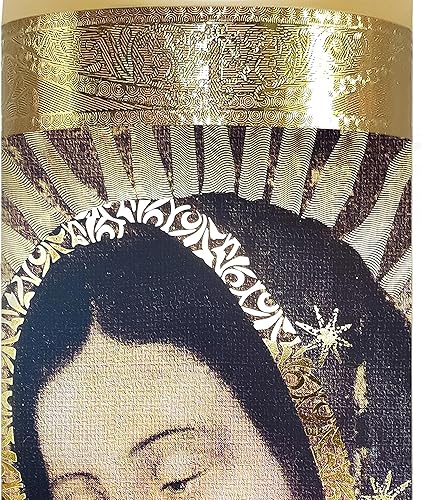 Miniatura 2 de Nuestra Señora de Guadalupe - Vela de oración devocional LED sin llama original de medio cuerpo, decoración religiosa de lámina dorada para el