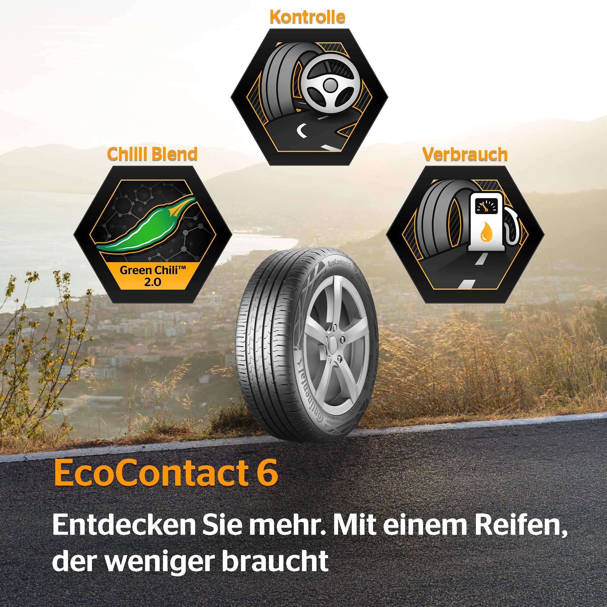 CONTINENTAL ECOCONTACT 6 - 205/55R16 91V - A/A/71dB - Sommerreifen