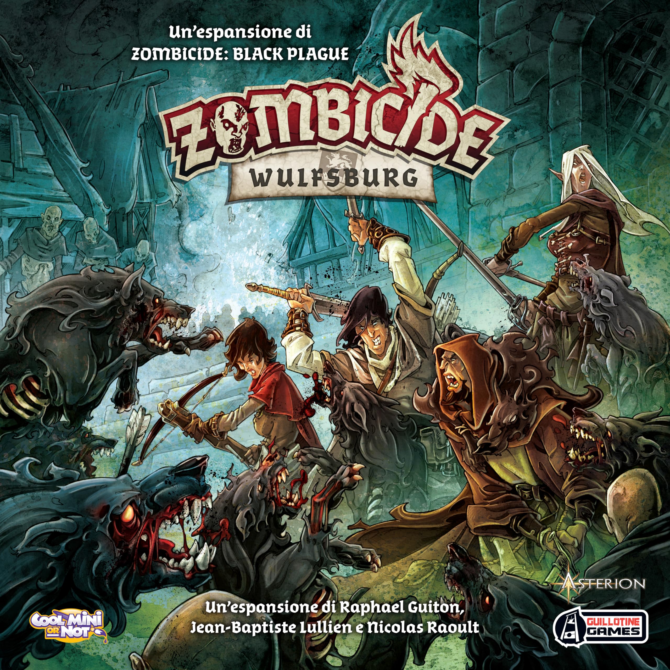 Asmodee Zombicide Black Plague: Wulfsburg, expansión Juego de Mesa, edición en Italiano