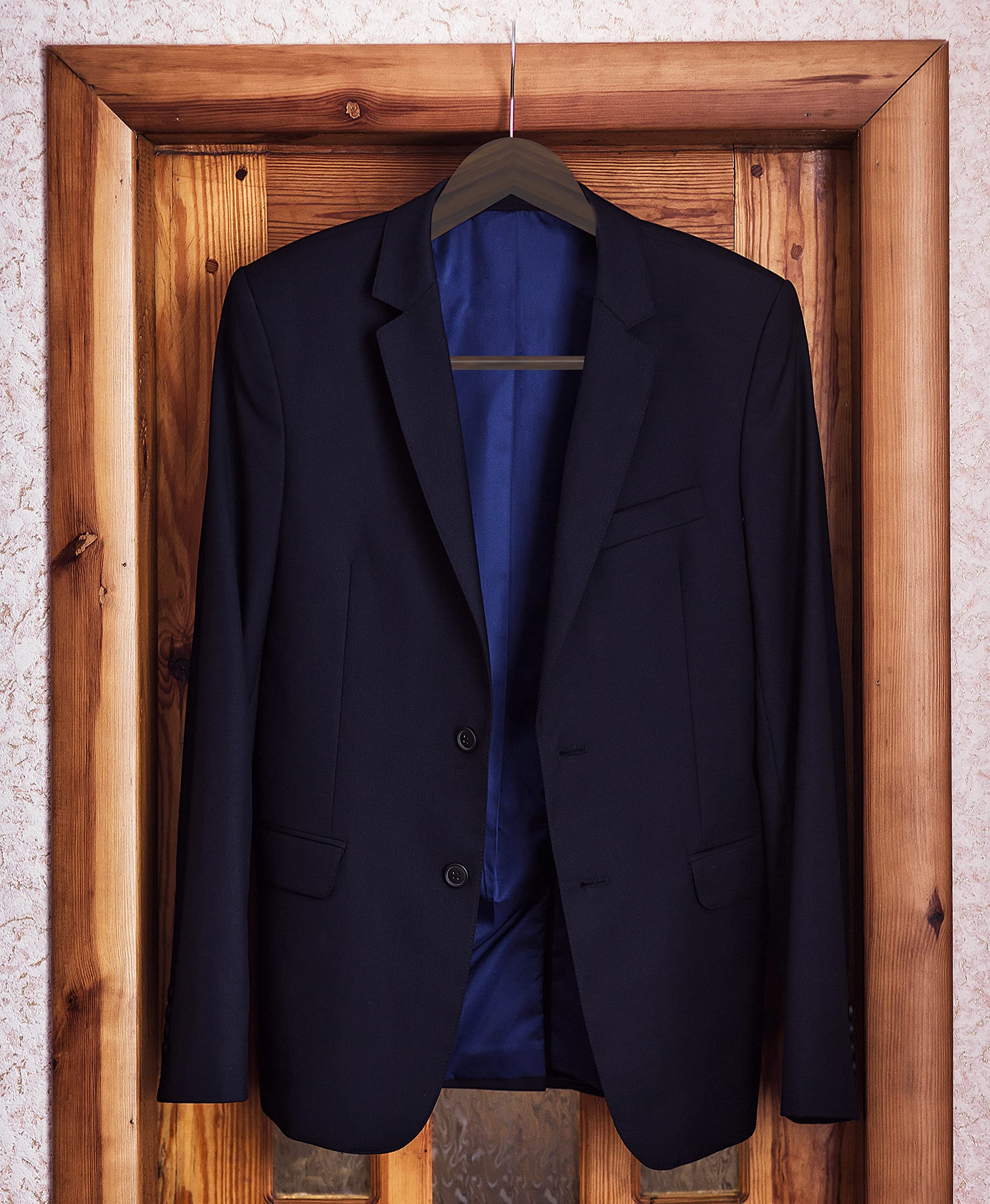 Utopia Home Paquete de 20 Perchas de Madera Vintage con Ranuras para Hombros, Antideslizantes y Ligeras para Abrigos, Trajes, Pantalones y Chaquetas