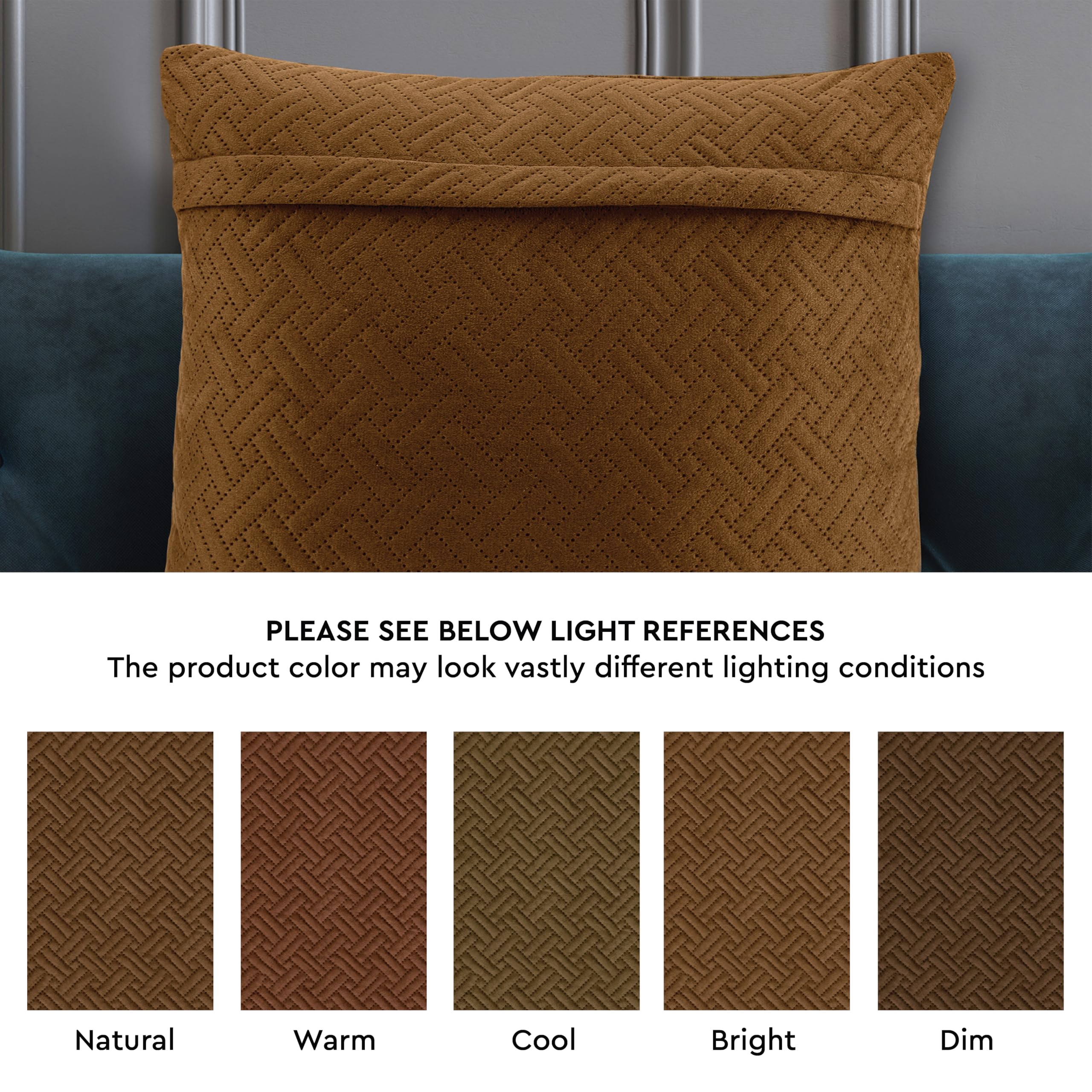 Encasa XO Cushion Covers 40x40 cm Set of 2, Brown, 40 x 40 cm (Pack of 2) - Image 3