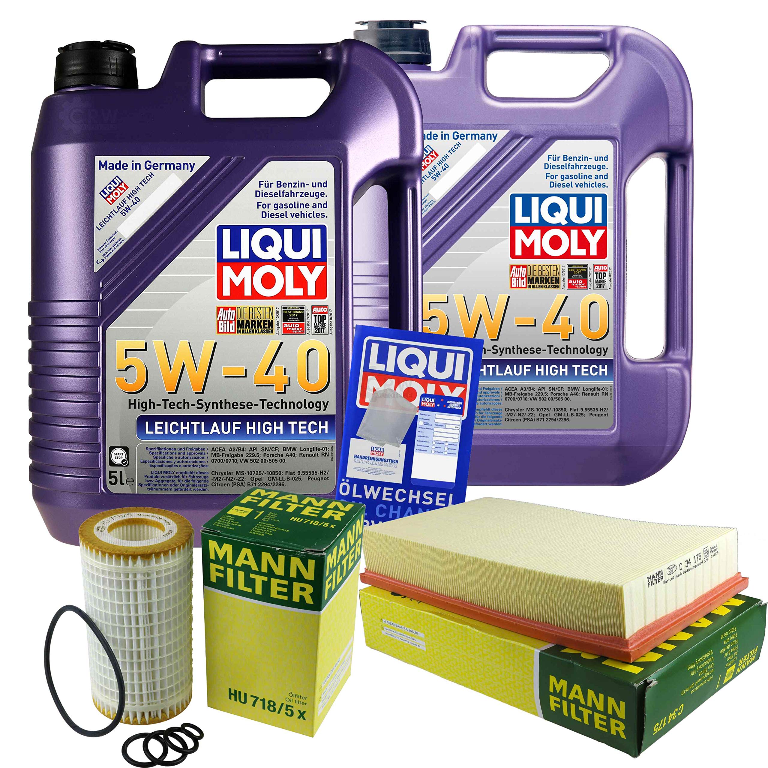 Kit d'inspection 10 l LM LL High Tech 5W-40 + filtre à air MANN