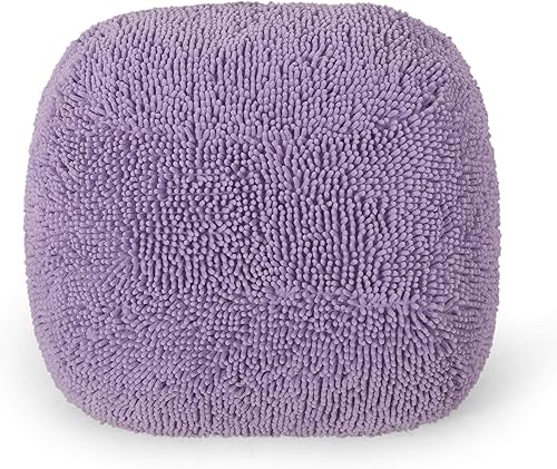 Miniatura 6 de Christopher Knight Home Moloney Puf redondo - Microfibra chenilla - Lavanda