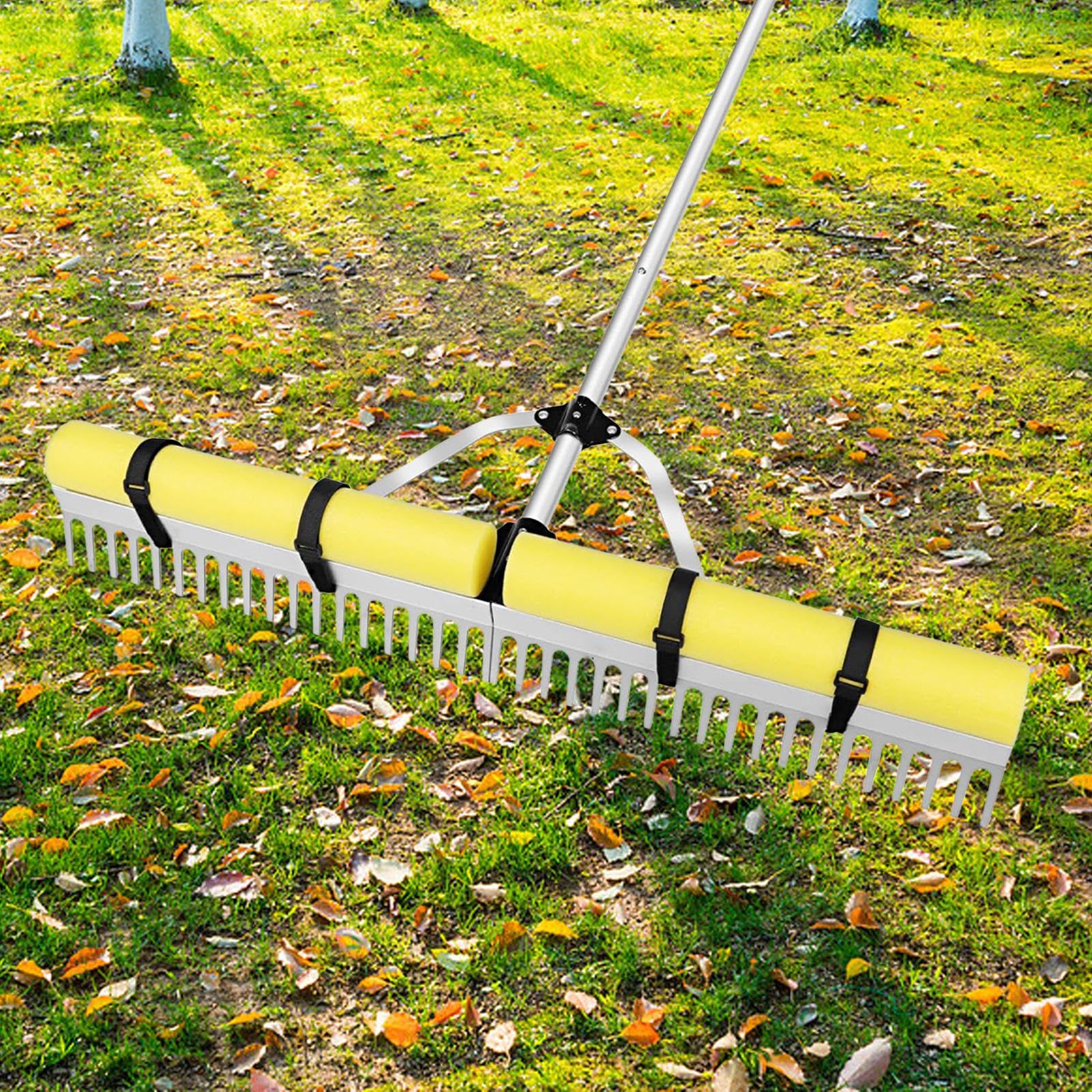 Râteau Pour Étang Robuste Avec Dents En Acier Inoxydable Longue Poignée Ergonomique Idéal Pour Nettoyer Feuilles Algues Débris D'étang Bassin Jardin Facile À Utiliser Durable Et Résistant À La Co