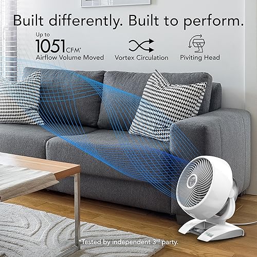 Vista 2 de Vornado 6303DC Energy Smart Medium Air Circulator Fan with Variable Speed Control, White