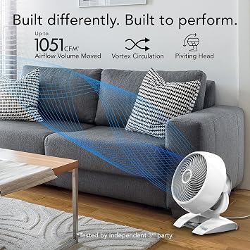 Vornado 6303DC Energy Smart Medium Air Circulator Fan with Variable Speed Control, White