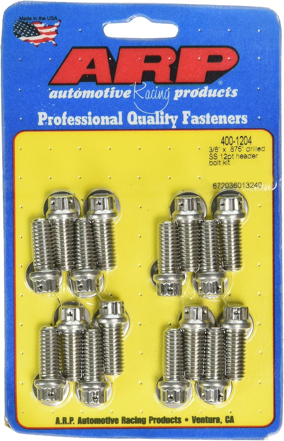 ARP 4001204 Stainless 300 12-Point Header Bolt Kit - Pack of 16