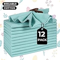 Vista 8 de Servilletas de tela para uso diario, 100% algodón, 18 x 18 pulgadas, color aguamarina, servilletas de boda, servilletas de cóctel, servilletas