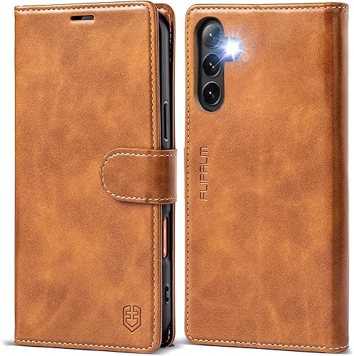 Miniatura 8 de Funda con cartera para Samsung Galaxy S25 FE, soporte para tarjeta de crédito con bloqueo RFID, cubierta protectora a prueba de golpes con patas de