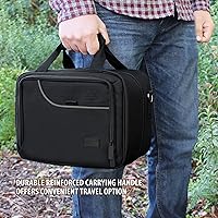 Vista 6 de USA Gear Funda para mezclador de DJ, bolsa mezcladora compacta de canales de audio con almacenamiento de accesorios para micrófonos, cables