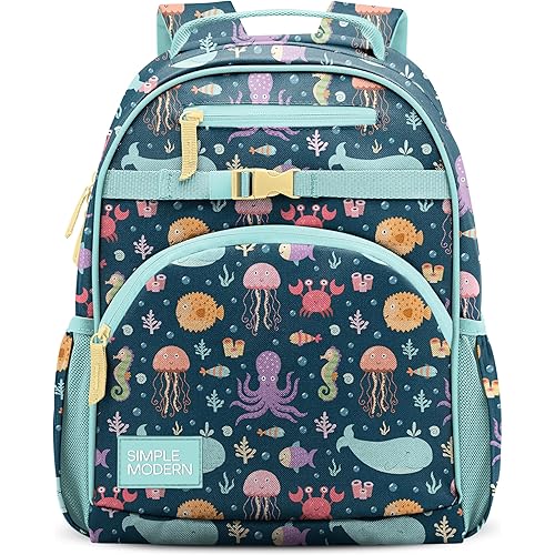 Simple Modern Medium Toddler Backpack for School Girls and Boys | Kindergarten Elementary Kids Backpack | Fletcher Collection | Kids - 15" tall | Under the Sea