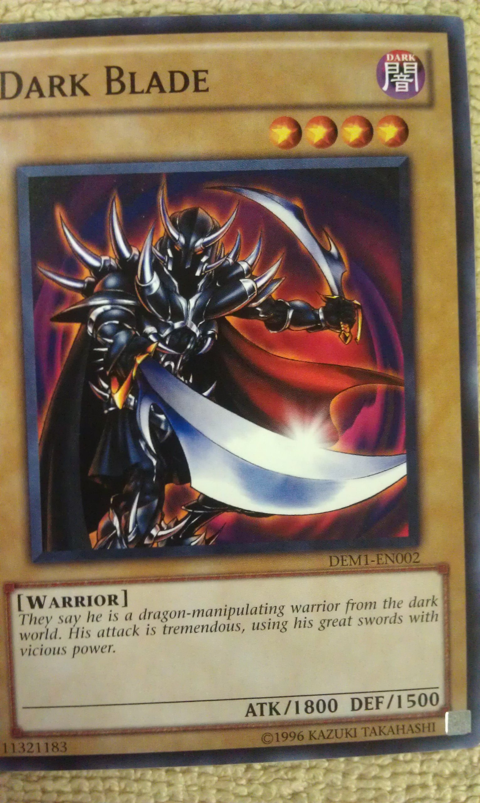 Amazon.com: Yu-Gi-Oh! - Dark Blade (DEM1-EN002) - Demo Pack - Edition