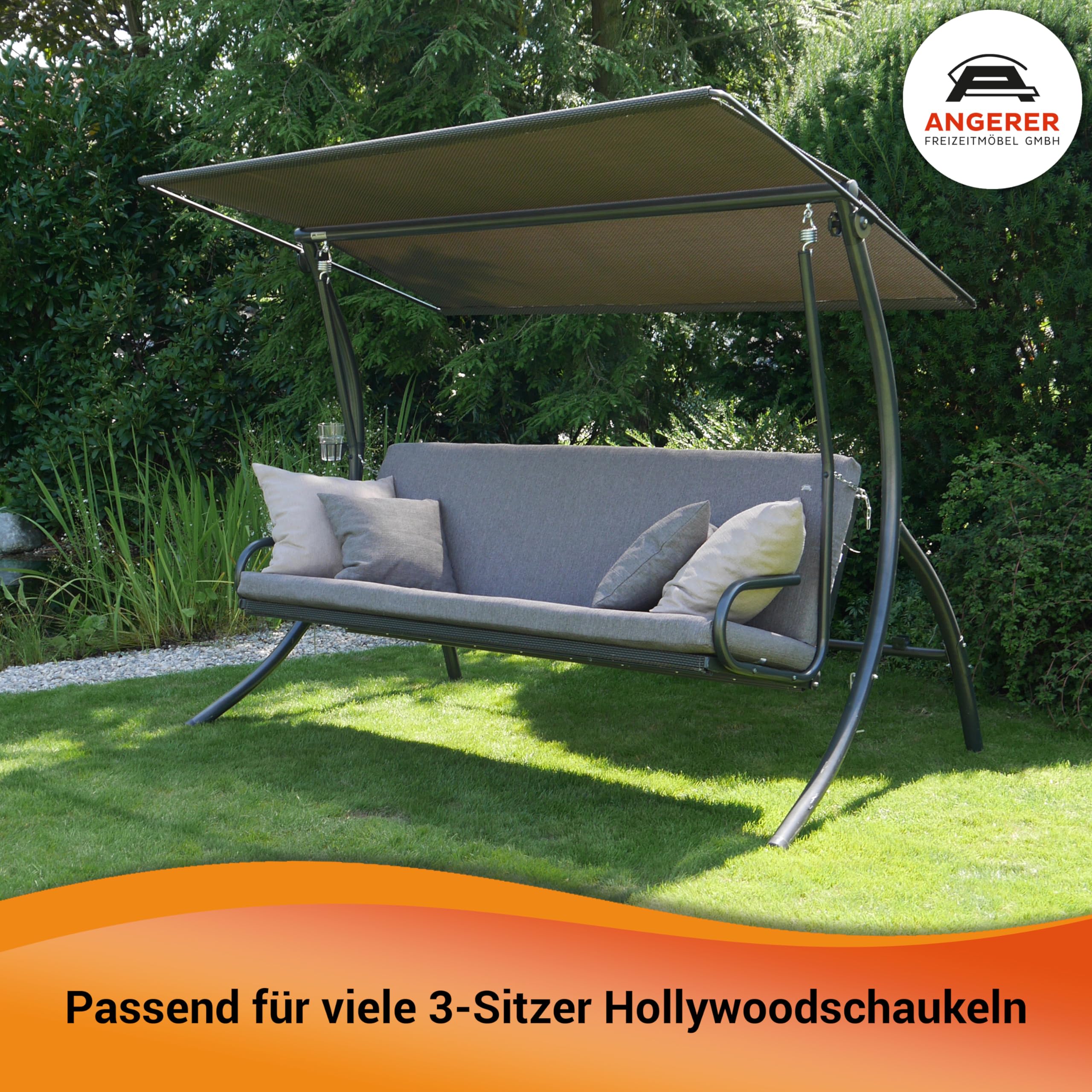 ANGERER Freizeitmöbel GmbH Hollywoodschaukel Auflage Drift Smart - passend für viele 3-Sitzer Hollywoodschaukeln - Schaukelauflage Made in Germany (Hellgrau)