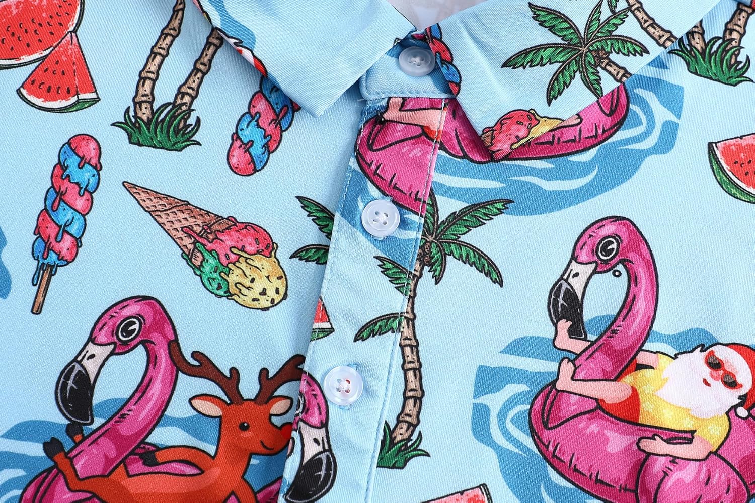 Men's Christmas Shirt Short Sleeve Santa Claus Party Casual Golf Polo Shirts for Men - Image 4