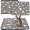JanYoo 2pcs Rabbit Scratcher Mat Natural Sisal Bunny Scratch Pads Scratching Rug Bunny Resting Mats for Cages, Small Animal Claws and Teeth Care Bedding Accessories for Guinea Pig(40 × 30CM,Star)