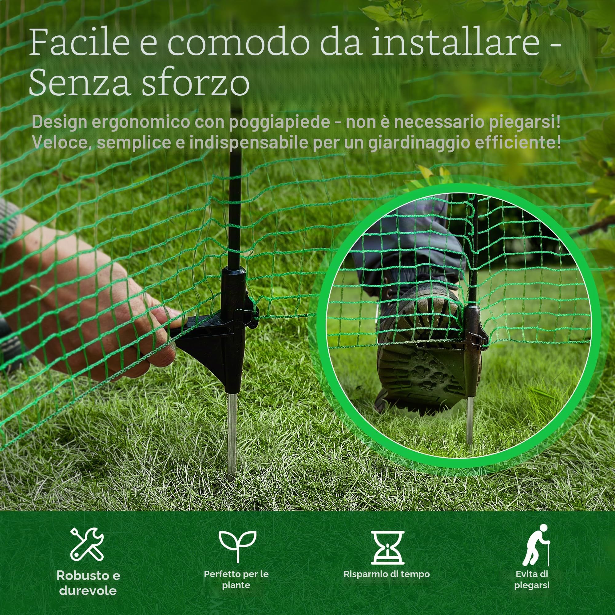Signstek Recinzione mobile, 120 cm di altezza, 15 m di lunghezza, 9 pali per cani, recinzione da giardino, giardino, casa, cortile, verde
