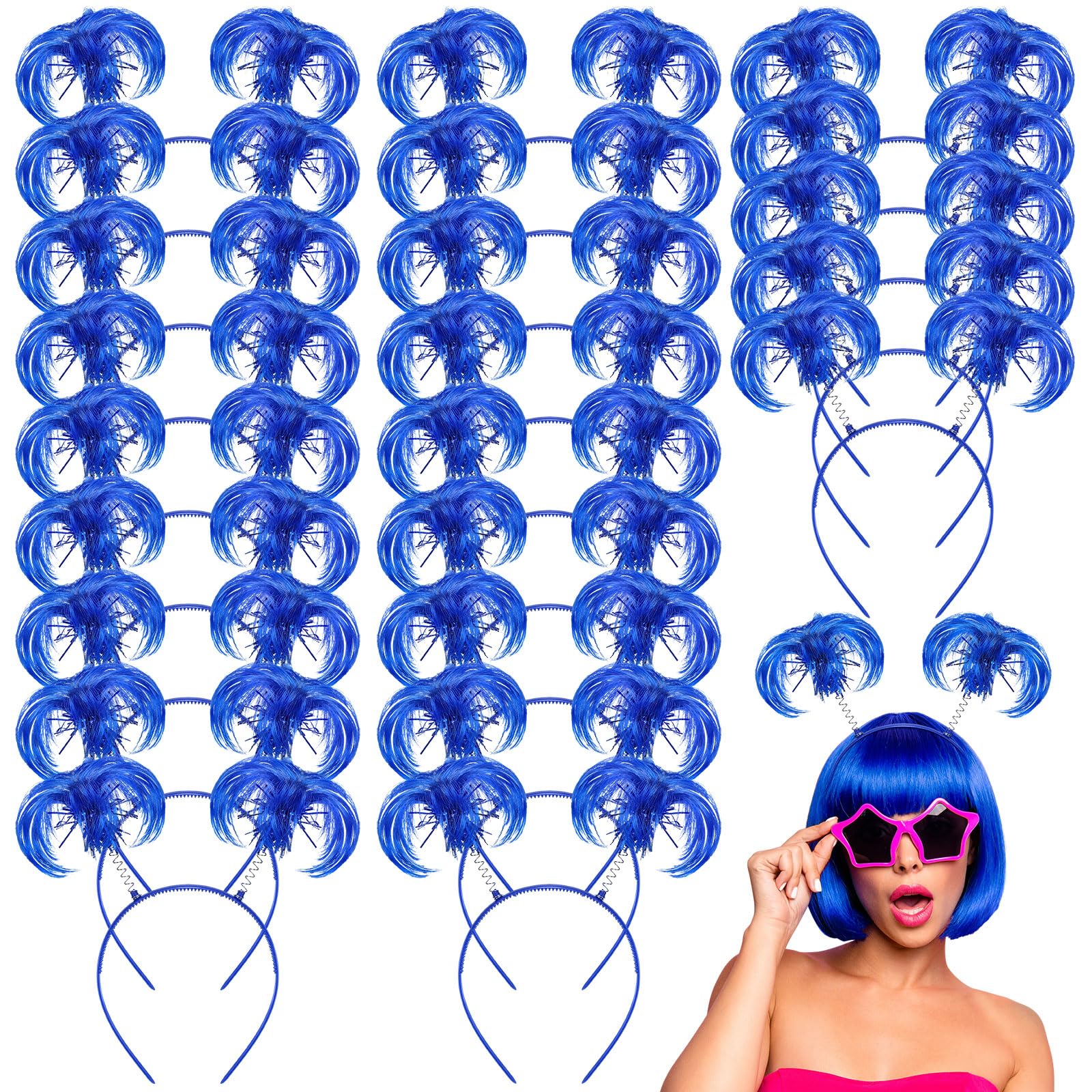 16 Pcs Party Headbands Tinsel Feathers Ponytail Costume Accessories Amazon.com: Hoteam 48 Pcs Pom Pom Headband Carnival Party  main image 3