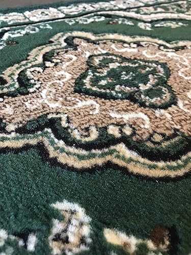 Miniatura 8 de Tapete tradicional persa Hunter verde oscuro, marrón, negro y beige, diseño 520 (2 pies x 3 pies)