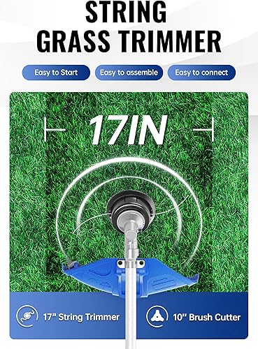 Miniatura 2 de Wild Badger Power Sistema de cuidado de patio 2 en 1, 31 cc, motor de gas de 4 ciclos con eje recto, multiherramienta con cortador de cepillo,