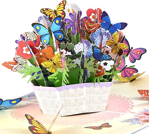 Tarjeta de felicitación desplegable de flores para cumpleaños, agradecimiento, día de la madre, graduación, jubilación, pensando en ti, para todas