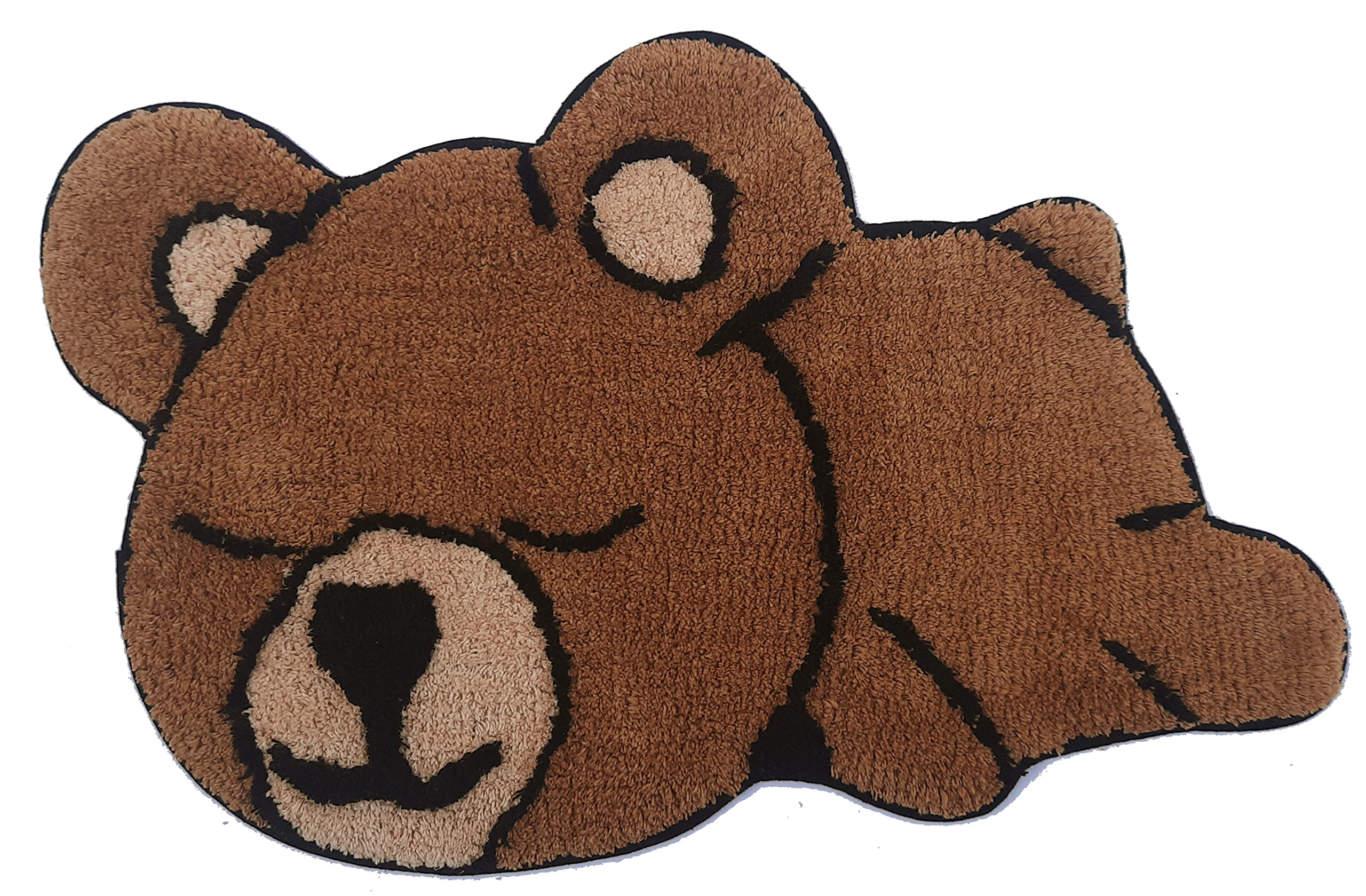 Cotton Bear Shaped Tufted Kids Bath Mat with Latex Back 40x64 CMs.