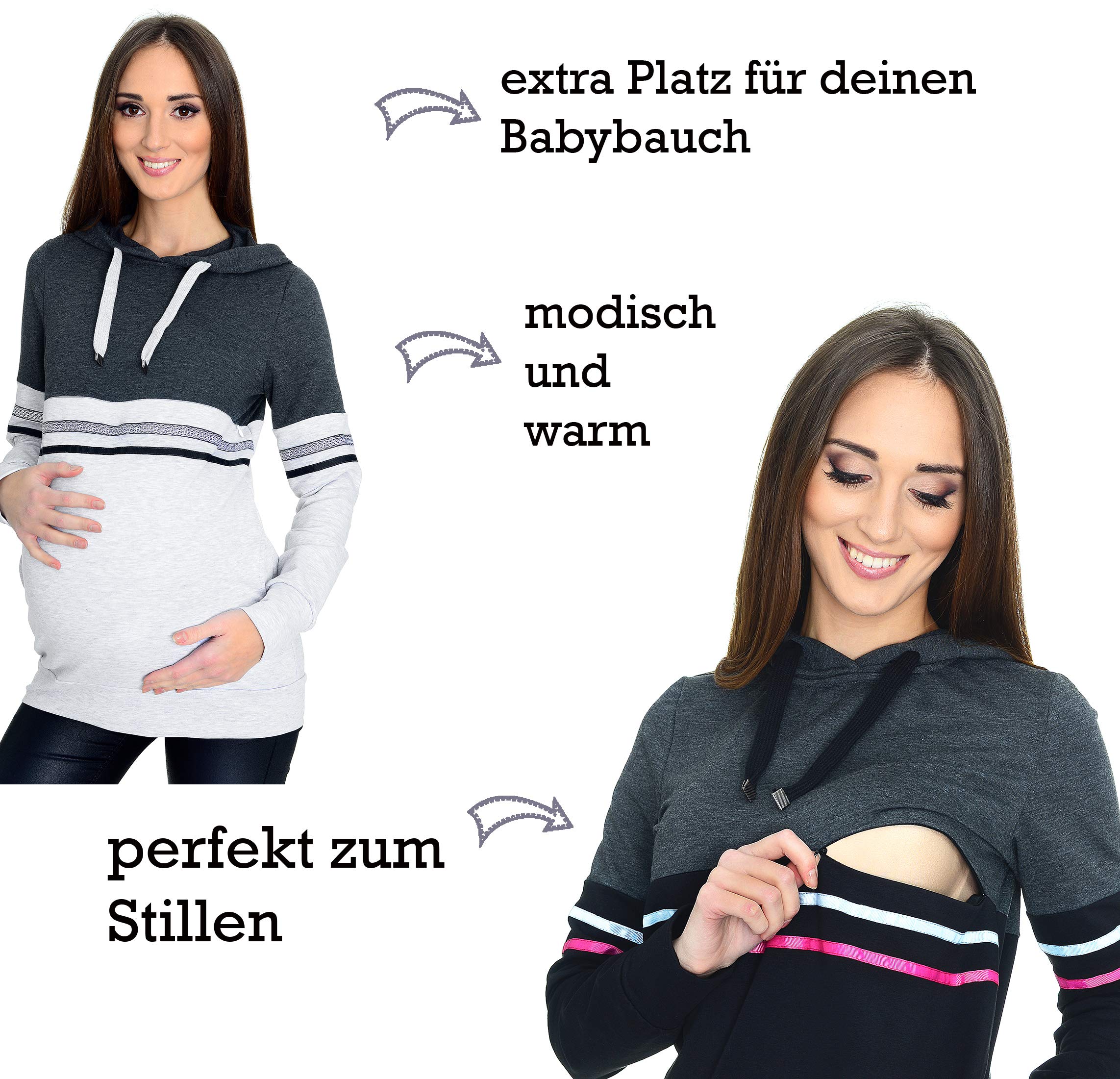 MijaCulture 3 in1 Casual Stillpullover Umstandspullover Still Sweatshirt