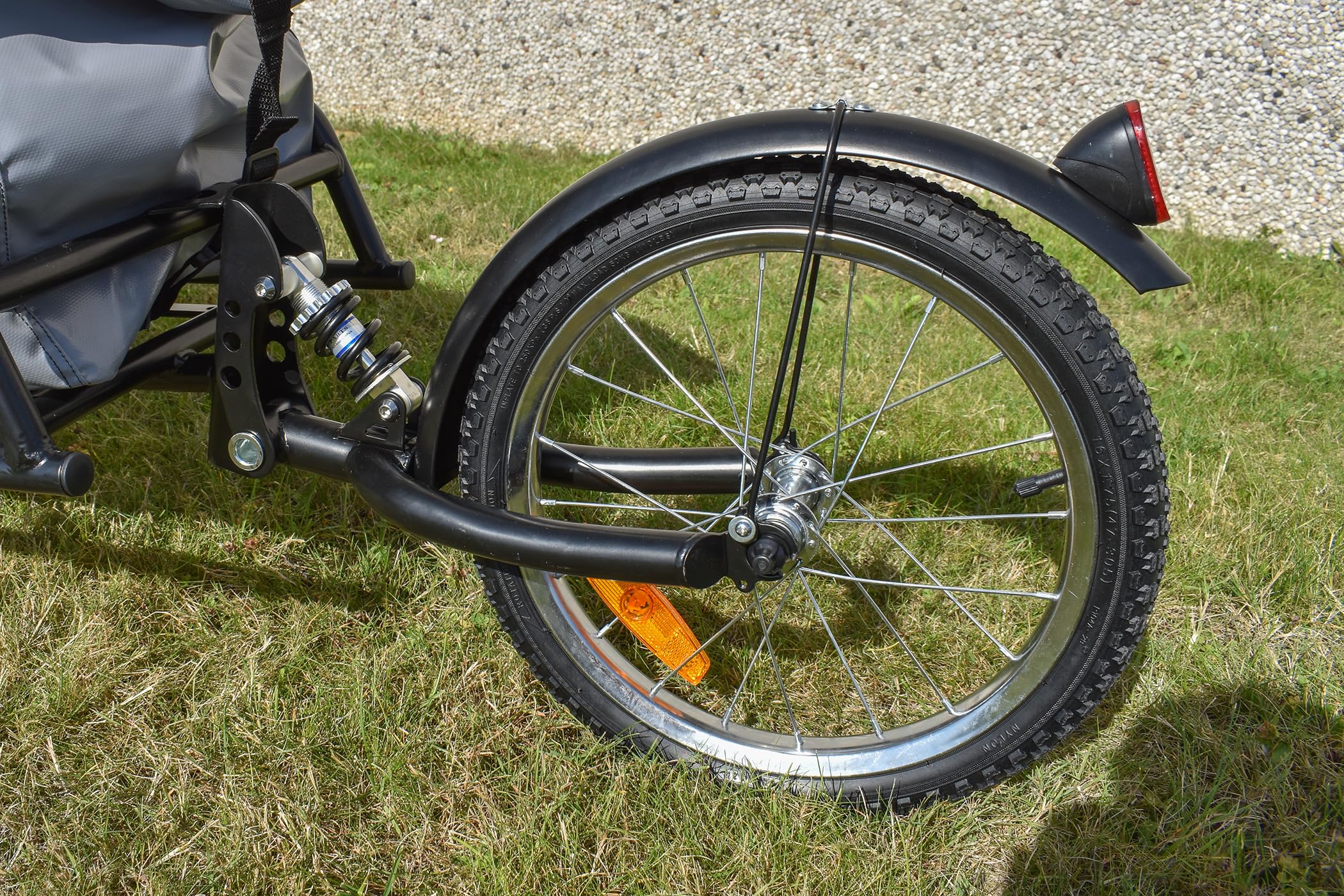 Remorque vélo Mono-Roue avec Sac et Amortisseur