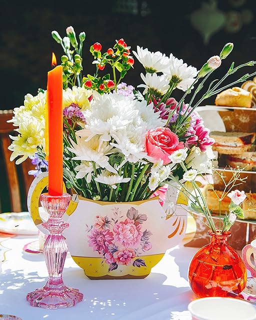 Talking Tables Tea Party Floral Vintage Teapot Vase Decoration for Mother's Day | Flower Centrepiece | Truly Scrumptious | For Birthday or Garden Party, Baby Shower, Wedding, Afternoon Tea
