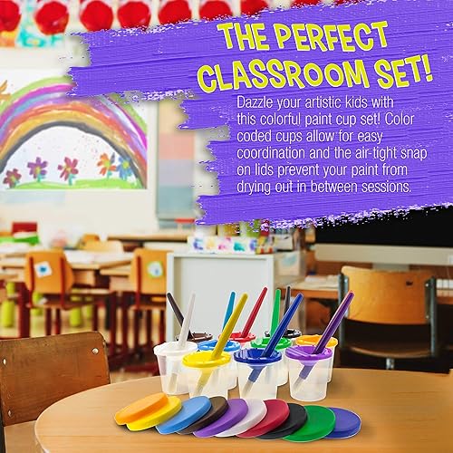 Miniatura 4 de U.S. Art Supply Kit de 40 piezas de suministros y accesorios de pintura de arte para niños, 25 pinceles planos, redondos, con punta de espuma, 4