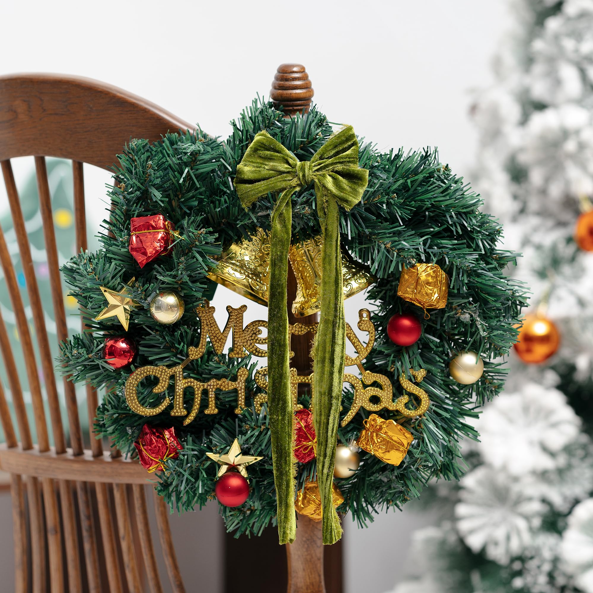 Keypan Moosgrünes Samtband, 3,8 cm x 6 m, zerknittert, handgefertigt, ausgefranst, Vintage-Bänder für Weihnachten, Geschenkverpackung, Baum, Heimdekoration, Kranz, Basteln, Ornamente
