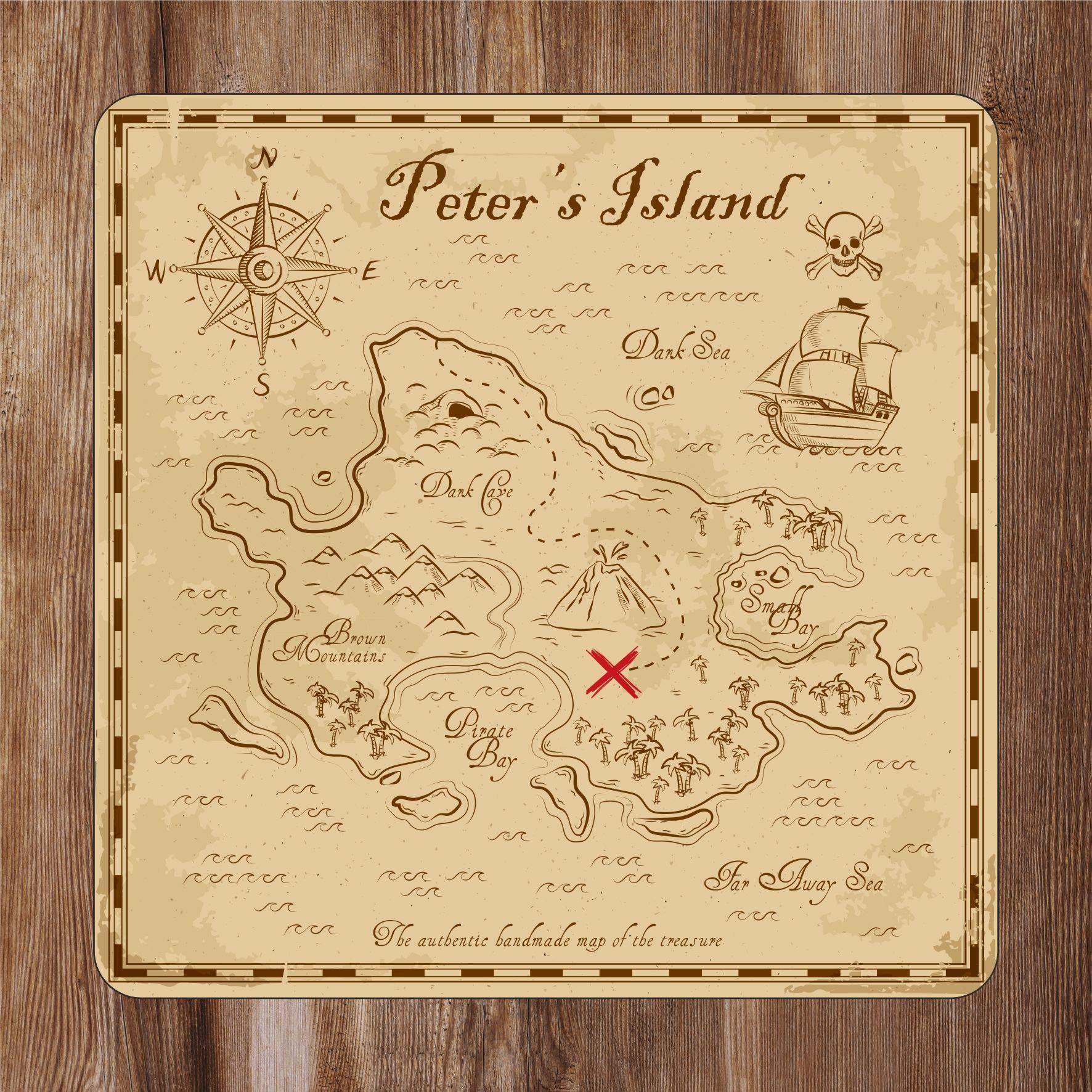 Precision Designs Girls Treasure Map Bedroom Door Sign Personalised For You - Any Name! Door Plaque,/Boys,Nursery,Decor,Kids Room,Pirate