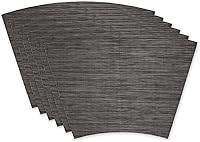 Vista 1 de DII PVC Tabletop Collection Placemat Set, Wedge, 13x20, Gray, 6 Piece