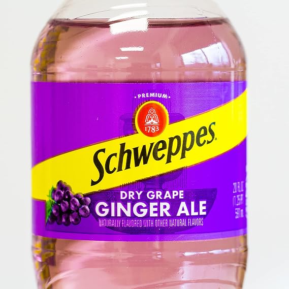 Schweppes Dry Grape Ginger Ale - Refreshing, Crisp, Delicious - 12, 20oz Bottles