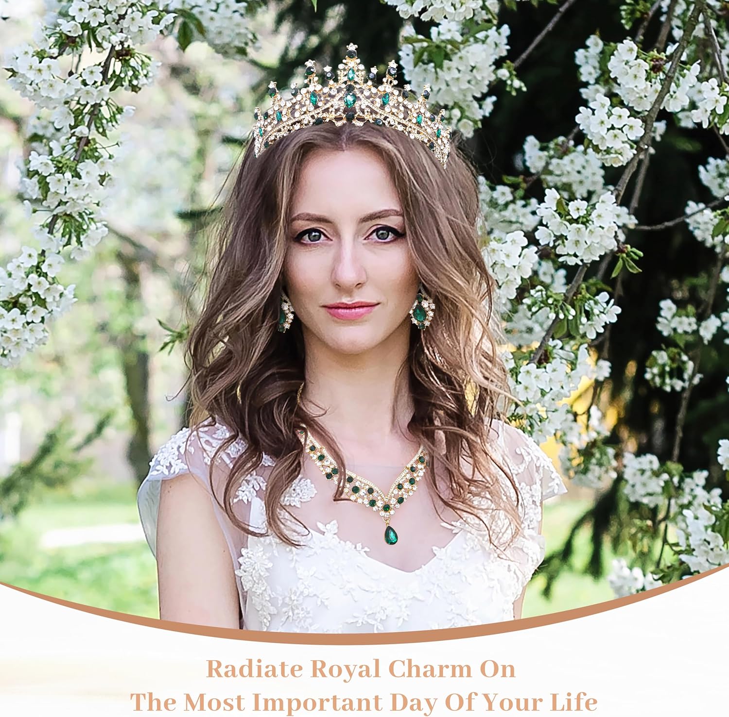 Tiaras and Crowns for Bride,Wedding Earrings Necklace Bracelets, Crystal Bridal Jewelry Set, Costume Party Halloween Prom Pageant Jewelry for Women