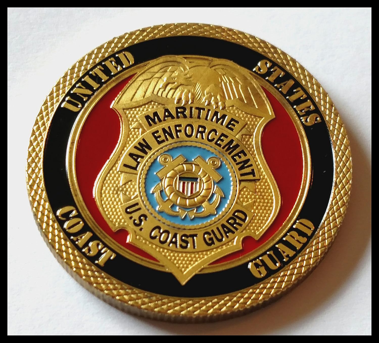 US Coast Guard Police Law Enforcement Colorized Challenge Art Coin